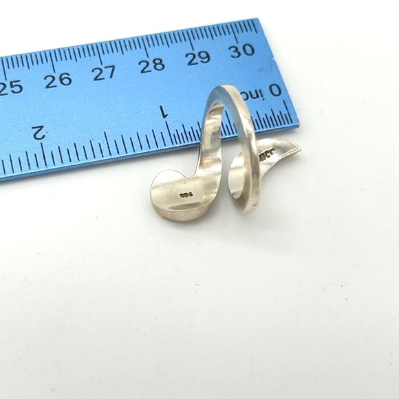 Sterling Silver Swirl Ring Mexico Modernist Abstract Statement Band - Picture 12 of 12